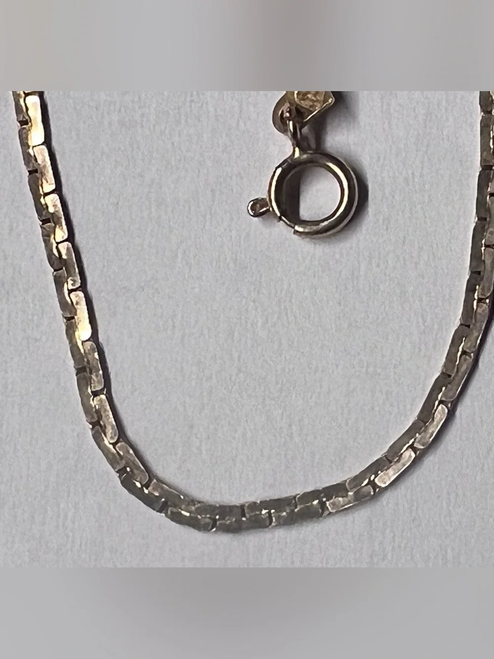 21” 14K 5.0g yellow gold ITALY chain necklace mid-1980s 80s vintage flat brick